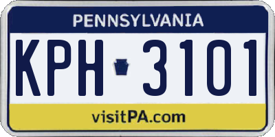 PA license plate KPH3101