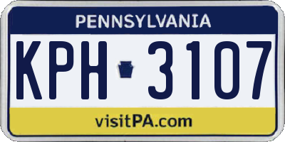 PA license plate KPH3107
