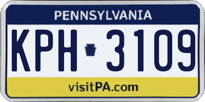 PA license plate KPH3109
