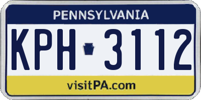 PA license plate KPH3112
