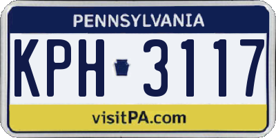 PA license plate KPH3117