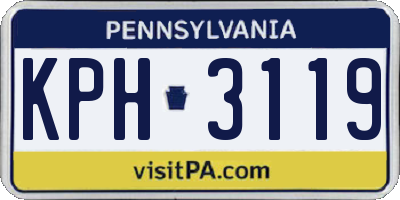 PA license plate KPH3119