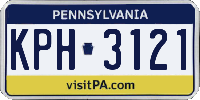 PA license plate KPH3121