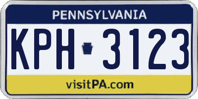 PA license plate KPH3123