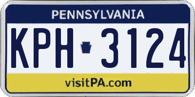 PA license plate KPH3124