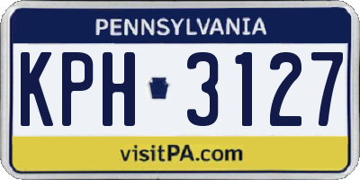 PA license plate KPH3127