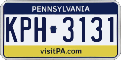 PA license plate KPH3131