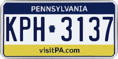 PA license plate KPH3137