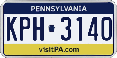 PA license plate KPH3140