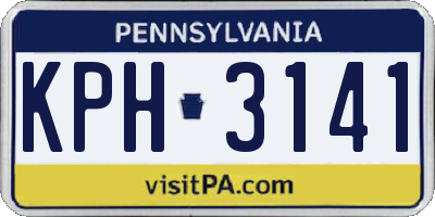 PA license plate KPH3141