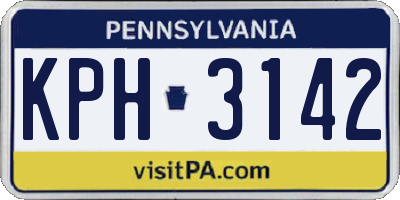 PA license plate KPH3142