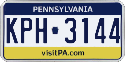 PA license plate KPH3144
