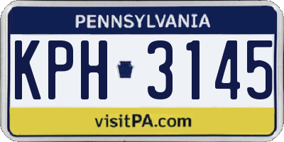 PA license plate KPH3145
