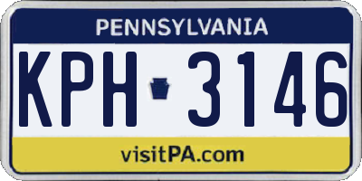PA license plate KPH3146