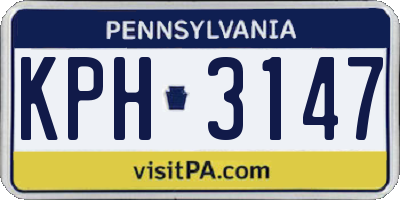 PA license plate KPH3147