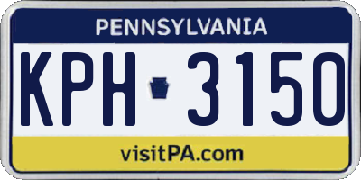 PA license plate KPH3150