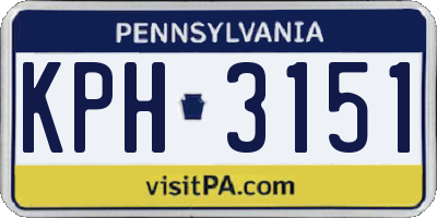 PA license plate KPH3151