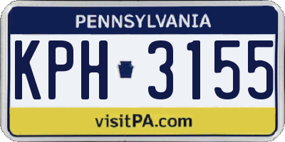 PA license plate KPH3155