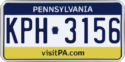 PA license plate KPH3156