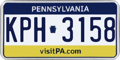 PA license plate KPH3158