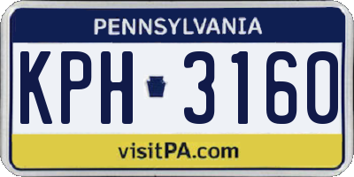 PA license plate KPH3160