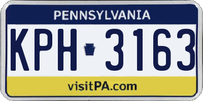 PA license plate KPH3163