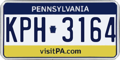 PA license plate KPH3164