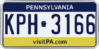 PA license plate KPH3166