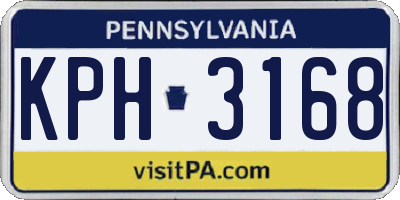 PA license plate KPH3168