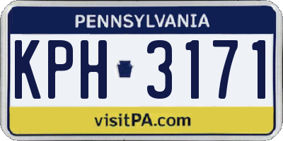 PA license plate KPH3171