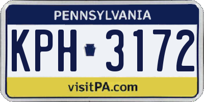PA license plate KPH3172