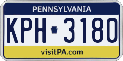 PA license plate KPH3180