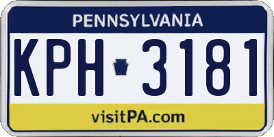 PA license plate KPH3181