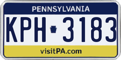PA license plate KPH3183