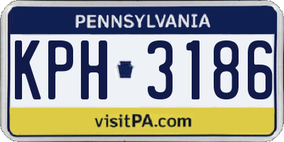 PA license plate KPH3186