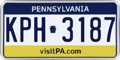 PA license plate KPH3187