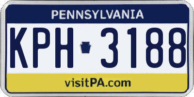 PA license plate KPH3188