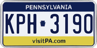 PA license plate KPH3190