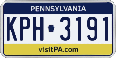 PA license plate KPH3191