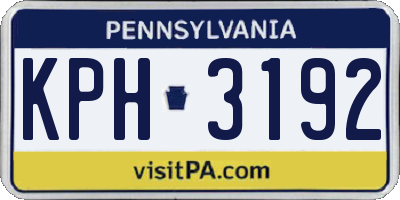 PA license plate KPH3192