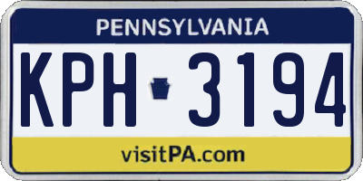 PA license plate KPH3194