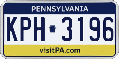 PA license plate KPH3196