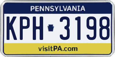 PA license plate KPH3198