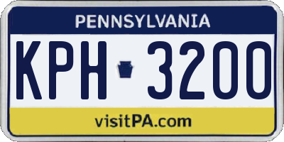 PA license plate KPH3200