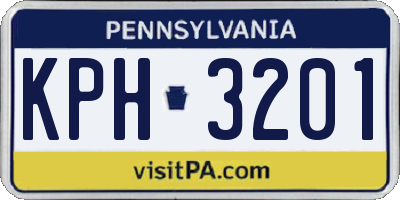 PA license plate KPH3201