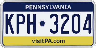PA license plate KPH3204