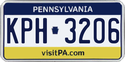 PA license plate KPH3206