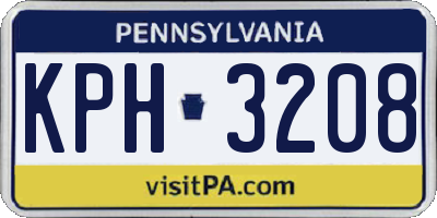 PA license plate KPH3208