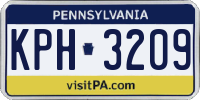PA license plate KPH3209
