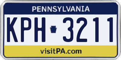 PA license plate KPH3211